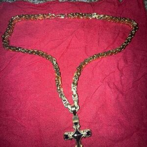 Gold Cross Pendant Necklace
